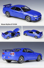 Laden Sie das Bild in den Galerie-Viewer, Nissan Skyline GTR R34 Alloy Car Model FREE Shipping Worldwide!!