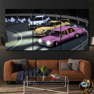 Initial D Simpsons Canvas FREE Shipping Worldwide!!