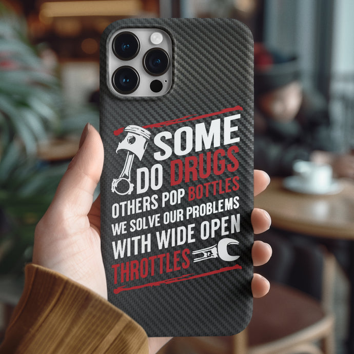 Coque iPhone en fibre de carbone et verre trempé, à plein régime, livraison gratuite dans le monde entier