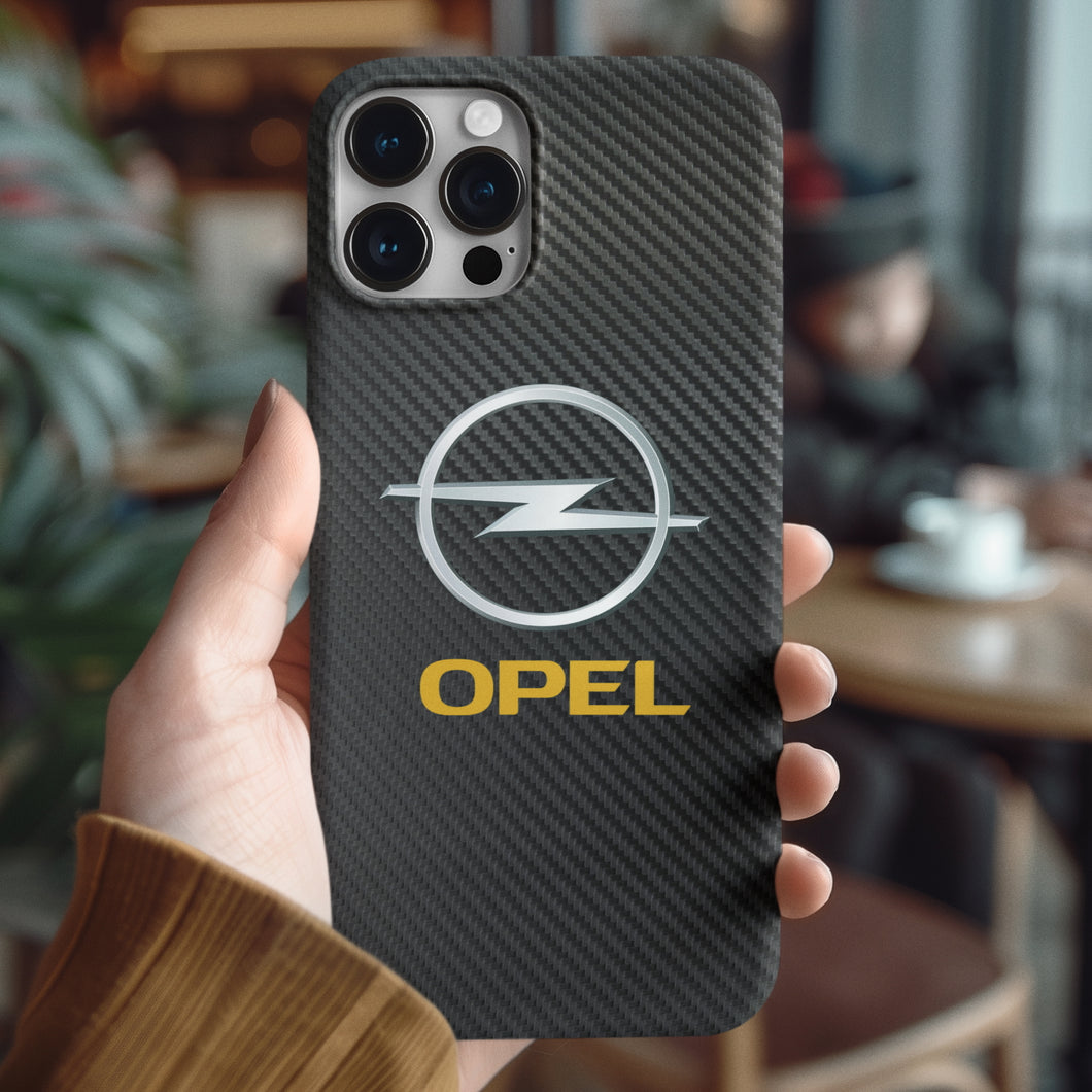 Opel iPhone-Hülle aus gehärtetem Glas aus Carbonfaser, kostenloser Versand weltweit