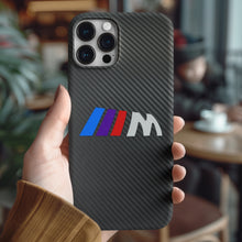 Charger l&#39;image dans la galerie, Coque iPhone en fibre de carbone et verre trempé BMW M Power, livraison gratuite dans le monde entier