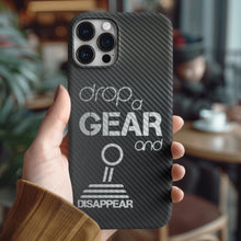 Load image into Gallery viewer, Drop a Gear and Disappear Tempered Glass iPhone Case FREE Shipping Worldwide!