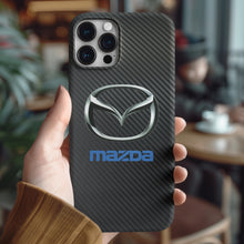 Charger l&#39;image dans la galerie, Coque en verre trempé et fibre de carbone Mazda pour iPhone, livraison gratuite dans le monde entier