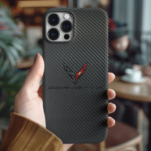 Charger l&#39;image dans la galerie, Coque iPhone en fibre de carbone et verre trempé pour Chevrolet Corvette, livraison gratuite dans le monde entier