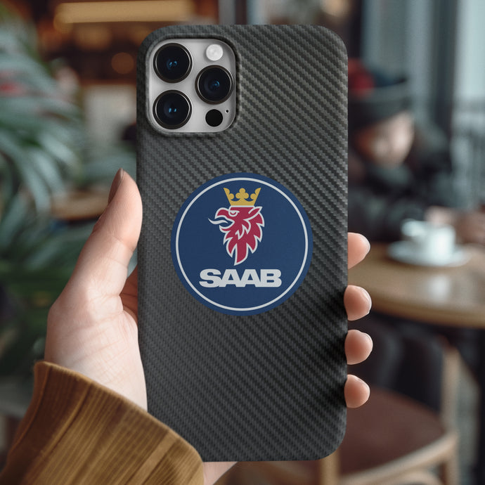 Coque iPhone en fibre de carbone et verre trempé Saab, livraison gratuite dans le monde entier