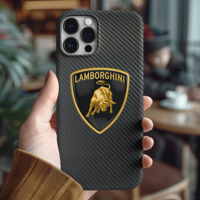 Coque iPhone en fibre de carbone et verre trempé Lamborghini, livraison gratuite dans le monde entier