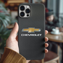 Charger l&#39;image dans la galerie, Coque iPhone en fibre de carbone et verre trempé Chevrolet, livraison gratuite dans le monde entier