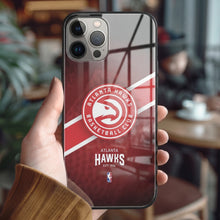 Load image into Gallery viewer, Atlanta Hawks NBA Tempered Glass iPhone Case FREE Shipping Worldwide!