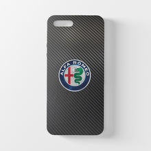Charger l&#39;image dans la galerie, Coque en fibre de carbone et verre trempé pour iPhone Alfa Romeo, livraison gratuite dans le monde entier
