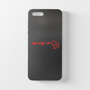 Coque iPhone en fibre de carbone et verre trempé Dodge SRT, livraison gratuite dans le monde entier