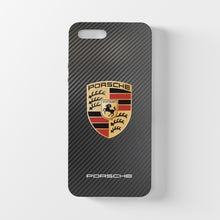 Load image into Gallery viewer, Porsche Carbon Fiber Tempered Glass iPhone Case FREE Shipping Worldwide