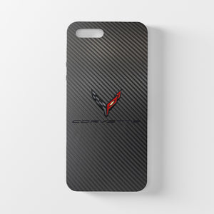 Coque iPhone en fibre de carbone et verre trempé pour Chevrolet Corvette, livraison gratuite dans le monde entier
