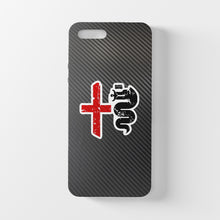 Charger l&#39;image dans la galerie, Coque en fibre de carbone et verre trempé pour iPhone Alfa Romeo, livraison gratuite dans le monde entier