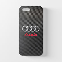 Charger l&#39;image dans la galerie, Coque iPhone en fibre de carbone et verre trempé Audi, livraison gratuite dans le monde entier