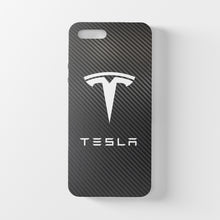 Charger l&#39;image dans la galerie, Coque en verre trempé et fibre de carbone Tesla pour iPhone, livraison gratuite dans le monde entier