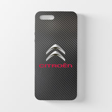Laden Sie das Bild in den Galerie-Viewer, Citroen Carbon Fiber Tempered Glass iPhone Hülle Kostenloser Versand weltweit