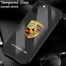 Charger l&#39;image dans la galerie, Coque en verre trempé et fibre de carbone Tesla pour iPhone, livraison gratuite dans le monde entier
