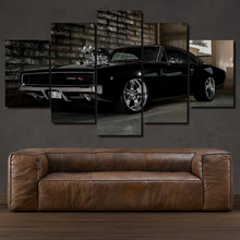 Load image into Gallery viewer, Dodge Charger R/T 1968 5-piece framed canvas print – wall art gift for sports car enthusiasts