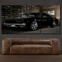 Load image into Gallery viewer, Dodge Charger R/T 1968 3-piece framed canvas print – premium motorsport wall art