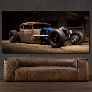 1930 Ford Model A rat rod Canvas FREE Shipping Worldwide!! - Sports Car Enthusiasts