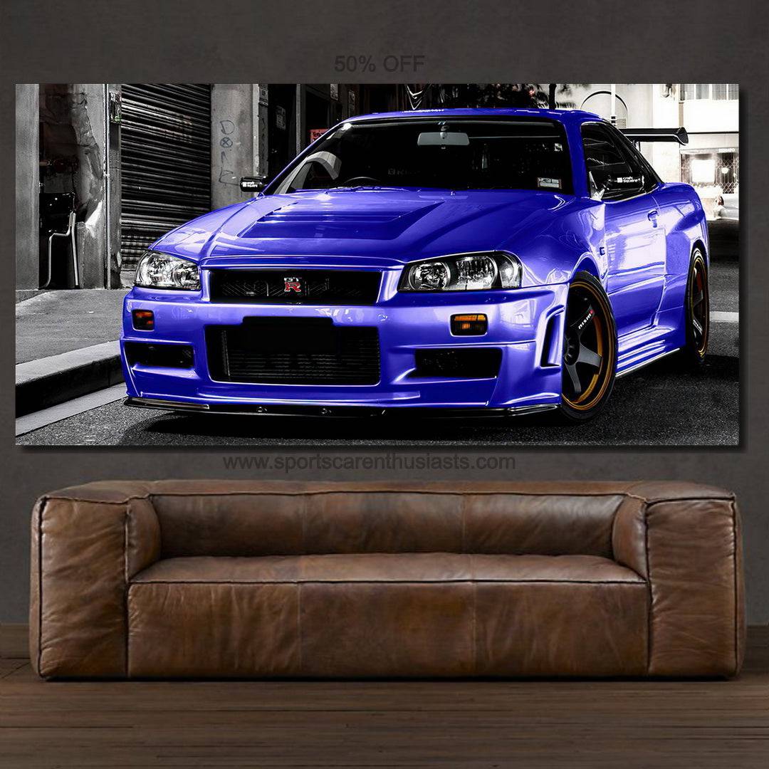 Nissan GT-R R34 Skyline Canvas FREE Shipping Worldwide!! | Sports Car ...