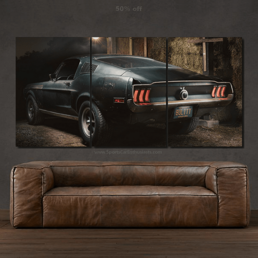 Ford Mustang Bullitt Canvas 3/5pcs FREE Shipping Worldwide!! - Sports Car Enthusiasts