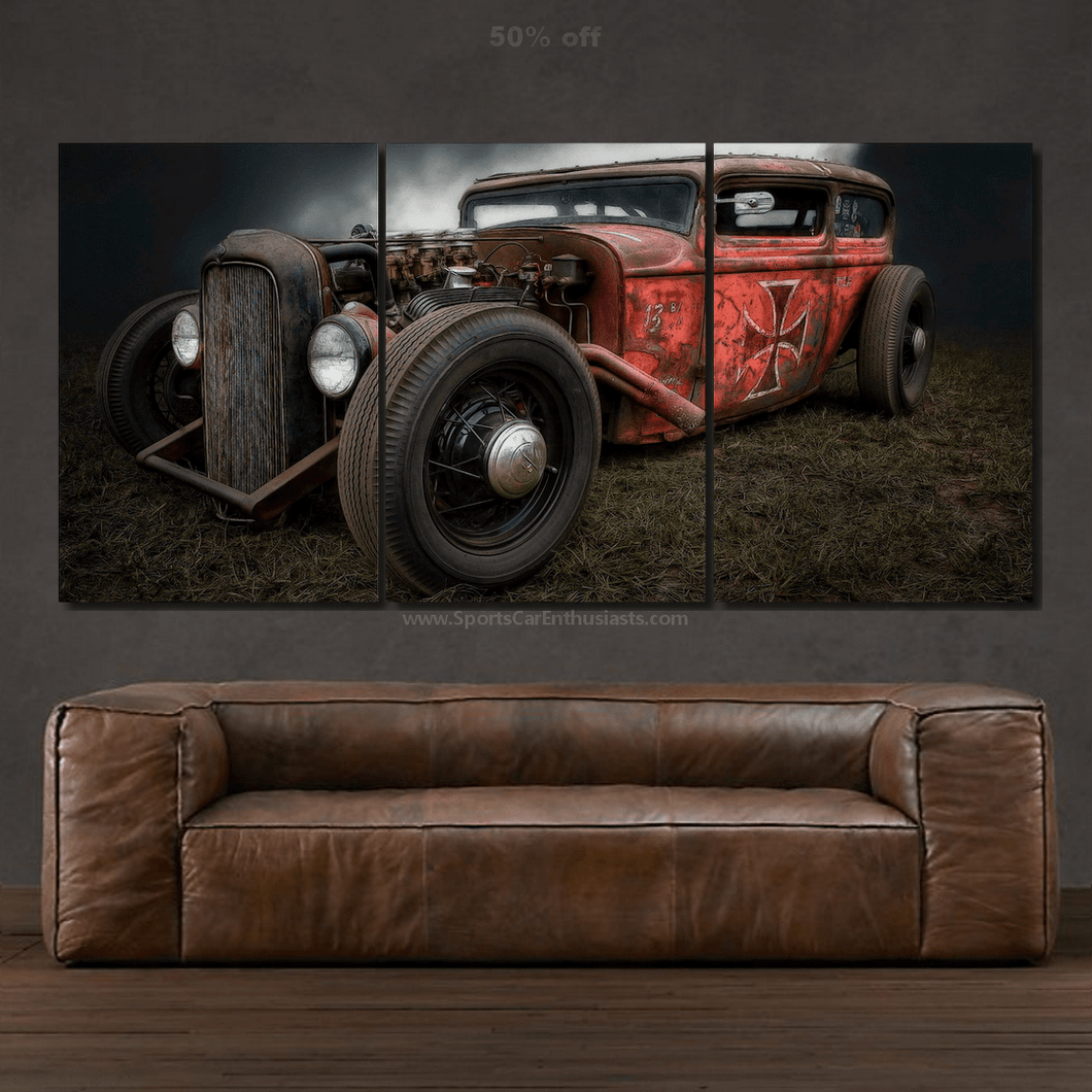 Ford 1932 Hot Rod Canvas 3/5pcs FREE Shipping Worldwide!! - Sports Car Enthusiasts