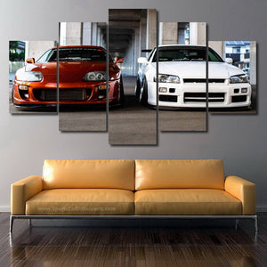 Toyota Supra & Nissan GT-R R34 Canvas FREE Shipping Worldwide!! - Sports Car Enthusiasts