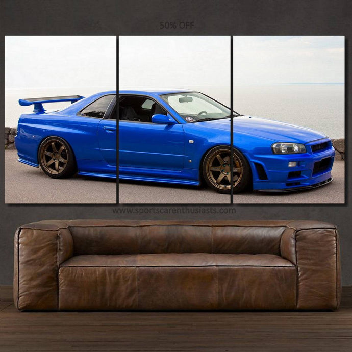Nissan GT-R R34 Canvas FREE Shipping Worldwide!! - Sports Car Enthusiasts