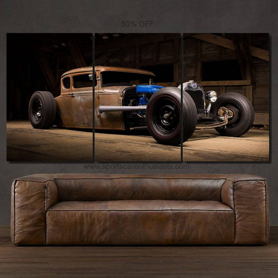 1930 Ford Model A rat rod Canvas FREE Shipping Worldwide!! - Sports Car Enthusiasts