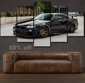 Nissan GT-R R34 Canvas 3/5pcs FREE Shipping Worldwide!! - Sports Car Enthusiasts