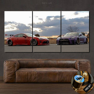 GT86 & GT-R R35 Canvas 3/5pcs FREE Shipping Worldwide!! - Sports Car Enthusiasts