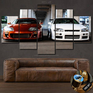 Toyota Supra & Nissan GT-R R34 Canvas FREE Shipping Worldwide!! - Sports Car Enthusiasts