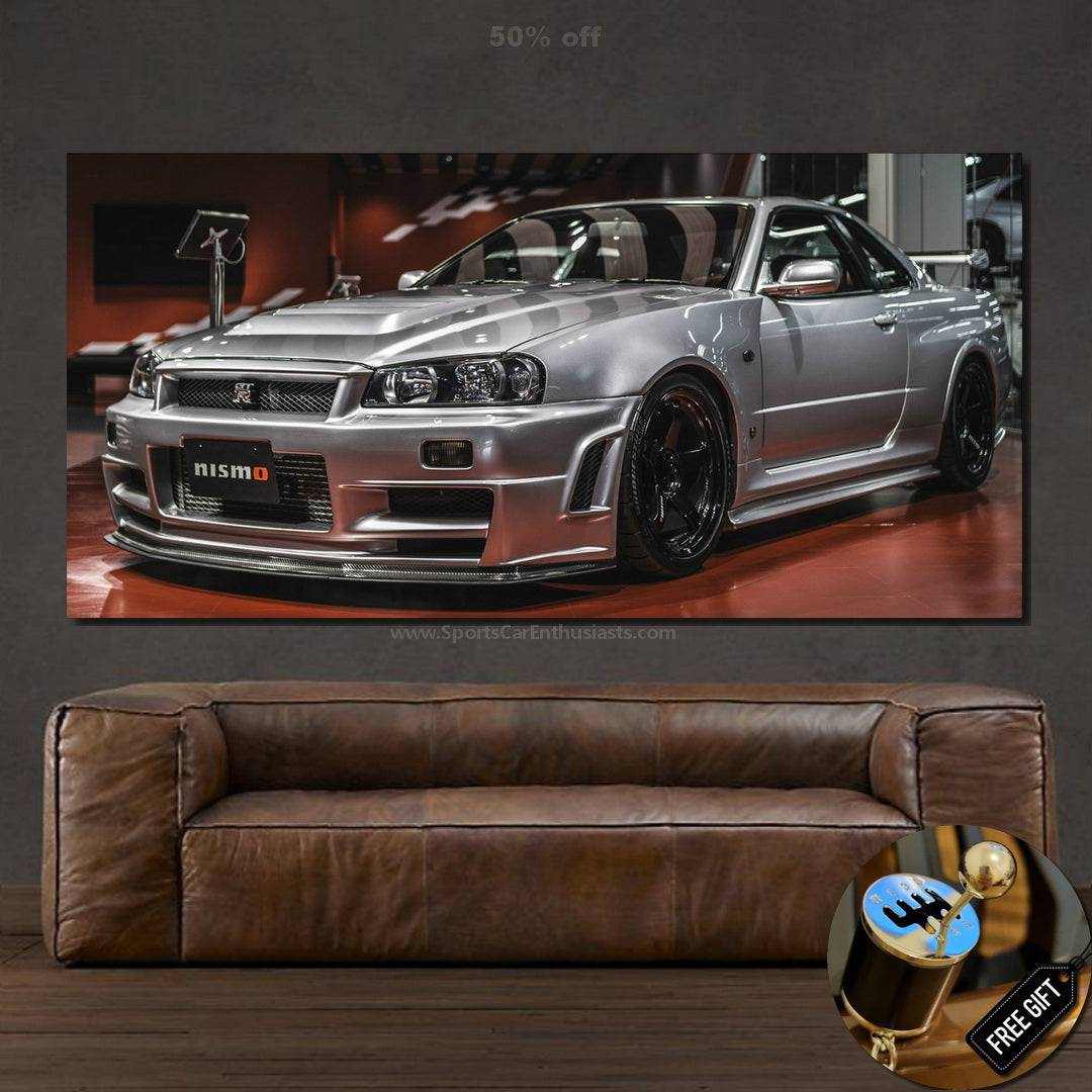 Nissan GT-R R34 Canvas FREE Shipping Worldwide!! | Sports Car Enthusiasts