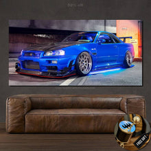 Load image into Gallery viewer, Nissan GT-R R34 Skyline Canvas FREE Shipping Worldwide!! - Sports Car Enthusiasts