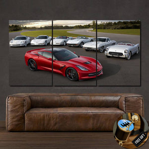 Chevrolet Corvette Evolution Canvas 3/5pcs FREE Shipping Worldwide!! - Sports Car Enthusiasts