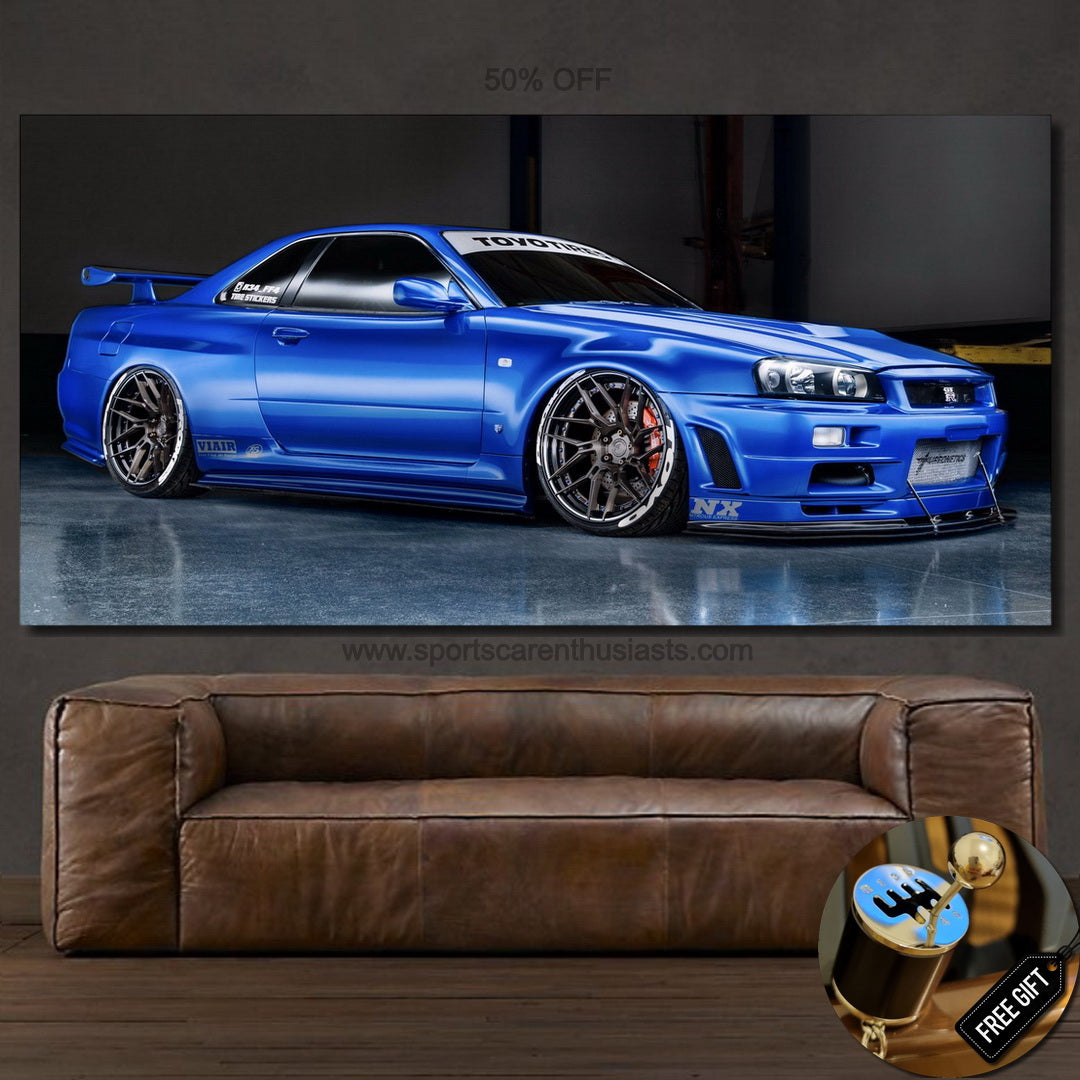 Nissan GT-R R34 Skyline Canvas FREE Shipping Worldwide!! | Sports Car ...