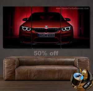 BMW M4 Canvas 3/5pcs FREE Shipping Worldwide!! - Sports Car Enthusiasts