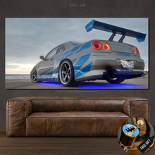 Laden Sie das Bild in den Galerie-Viewer, GT-R R34 Skyline Fast &amp; Furious Canvas FREE Shipping Worldwide!! - Sports Car Enthusiasts