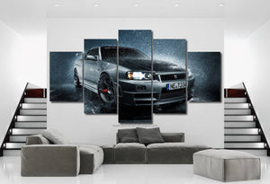 GT-R R34 Canvas 3/5pcs FREE Shipping Worldwide!! - Sports Car Enthusiasts