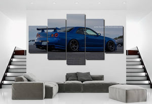 GT-R R34 Canvas 3/5pcs FREE Shipping Worldwide!! - Sports Car Enthusiasts